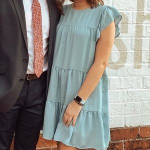 Blue Tiered Dress